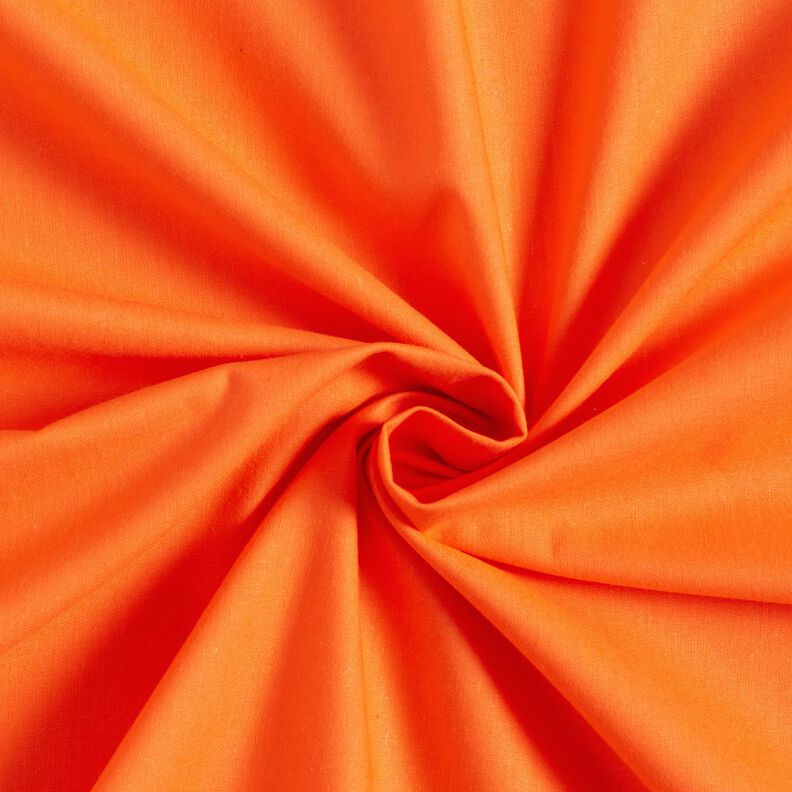 Tkanina bawełniana Popelina Jednokol – neonowa pomarańcza,  image number 1