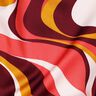 Satyna bawełniana fale retro | Poppy Fabrics – bordo/żółty curry,  thumbnail number 2