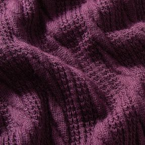 Dzianina Cloqué wzór warkoczowy – merlot, 