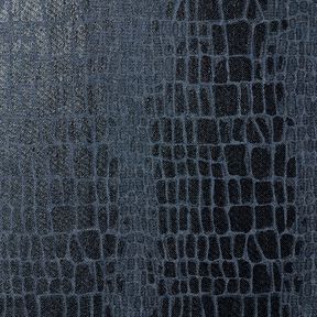 Wiskozowy denim o gadów – czarnoniebieski, 