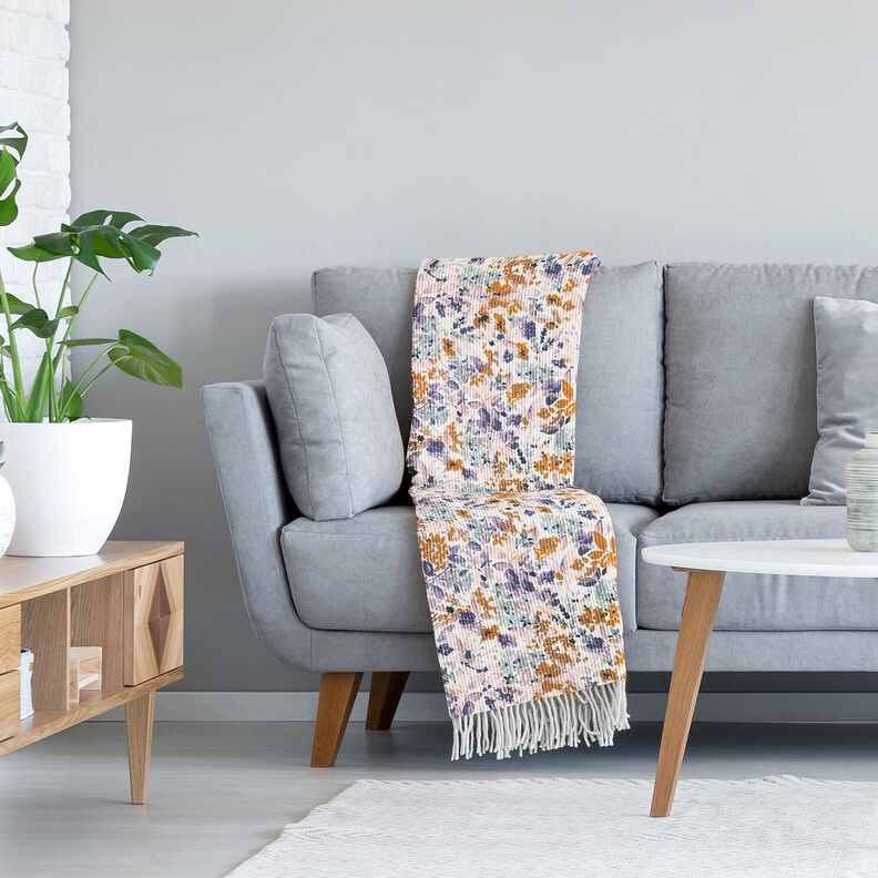 Pika waflowa Akwarelowe kwiaty | Poppy Fabrics – biel/lawendowy, image number 7
