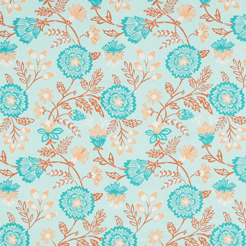 Wiskoza Woal kwiaty Tiffany' – jasny turkus,  image number 1