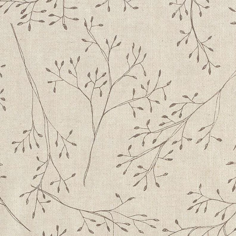 Tkanina dekoracyjna półpanama w delikatne gałązki – naturalny,  image number 6