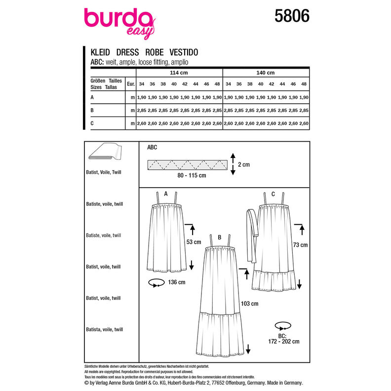Sukienka | Burda 5806 | 34-48,  image number 12