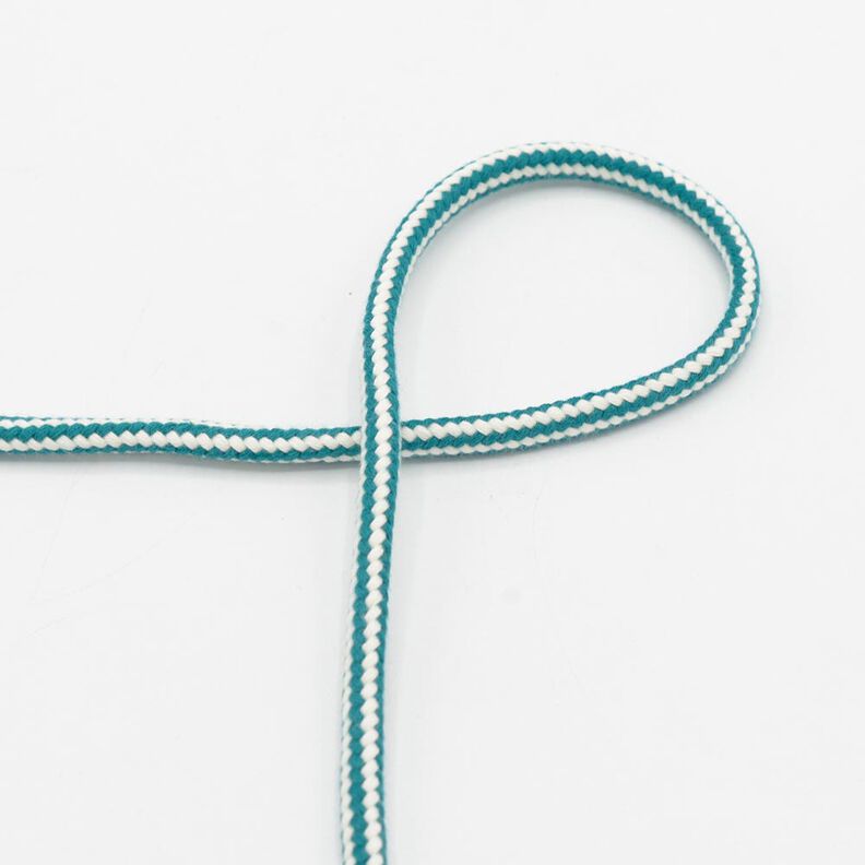 sznurek bawełniany 2-kolorowy [Ø 8 mm] – petrol,  image number 1