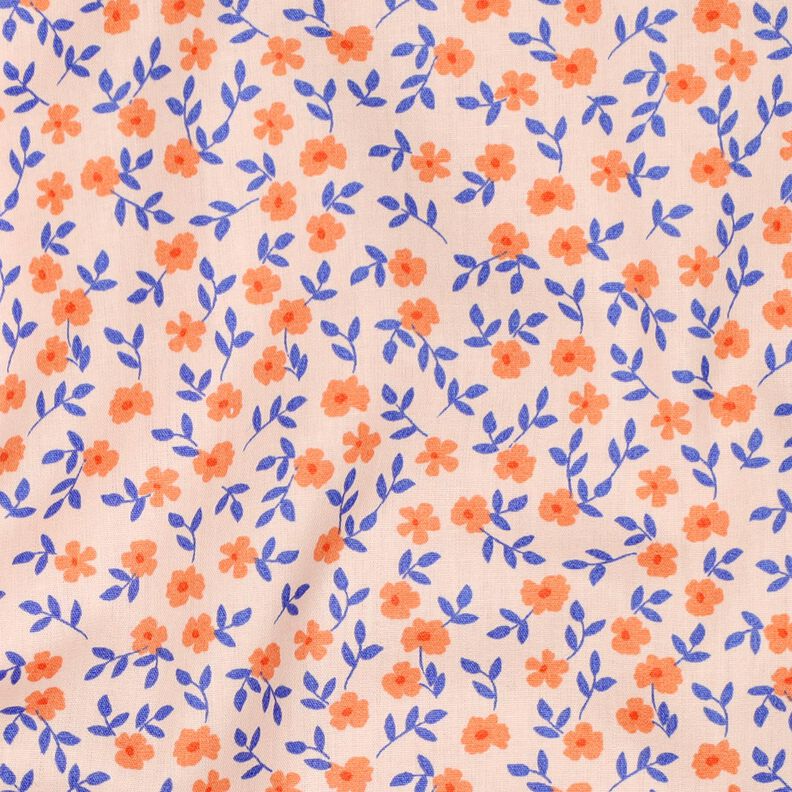 GOTS Popelina bawełniana drobne kwiatuszki | Poppy Fabrics – naturalny/brzoskwiniowopomarańczowy, image number 3