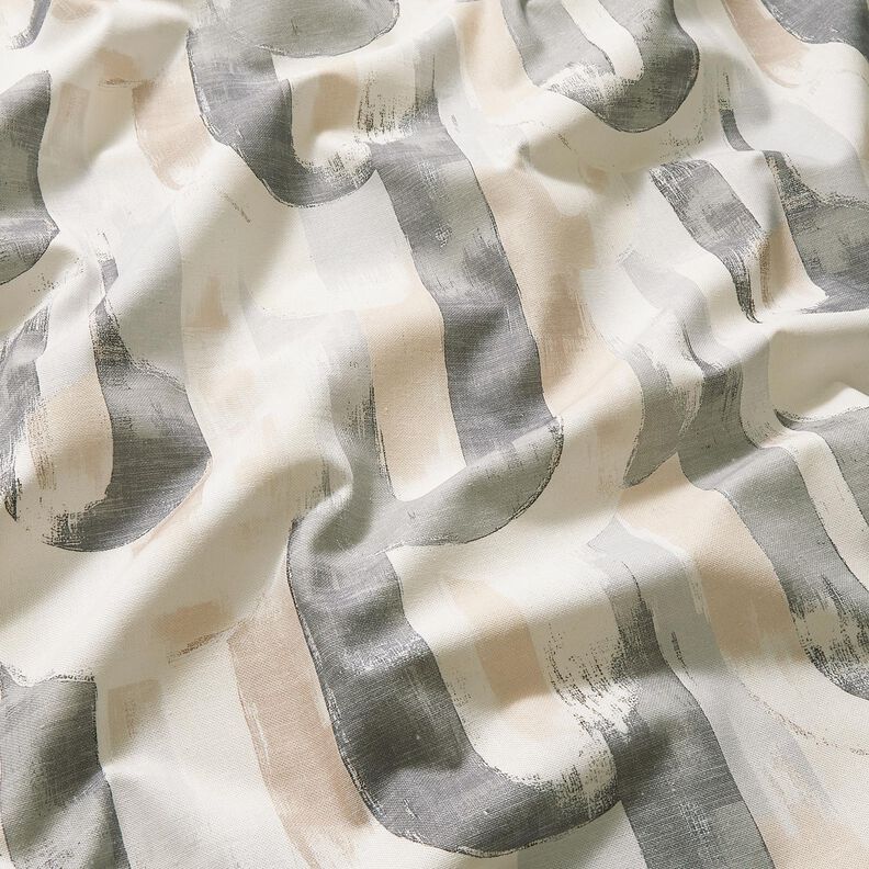 Tkanin dekoracyjna Half panama łuki artystyczne &ndash; jasnobeżowy/szary,  image number 2