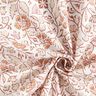 Tkanina bawełniana Kreton delikatny kwiatowy wzór – biel/cynamon,  thumbnail number 3