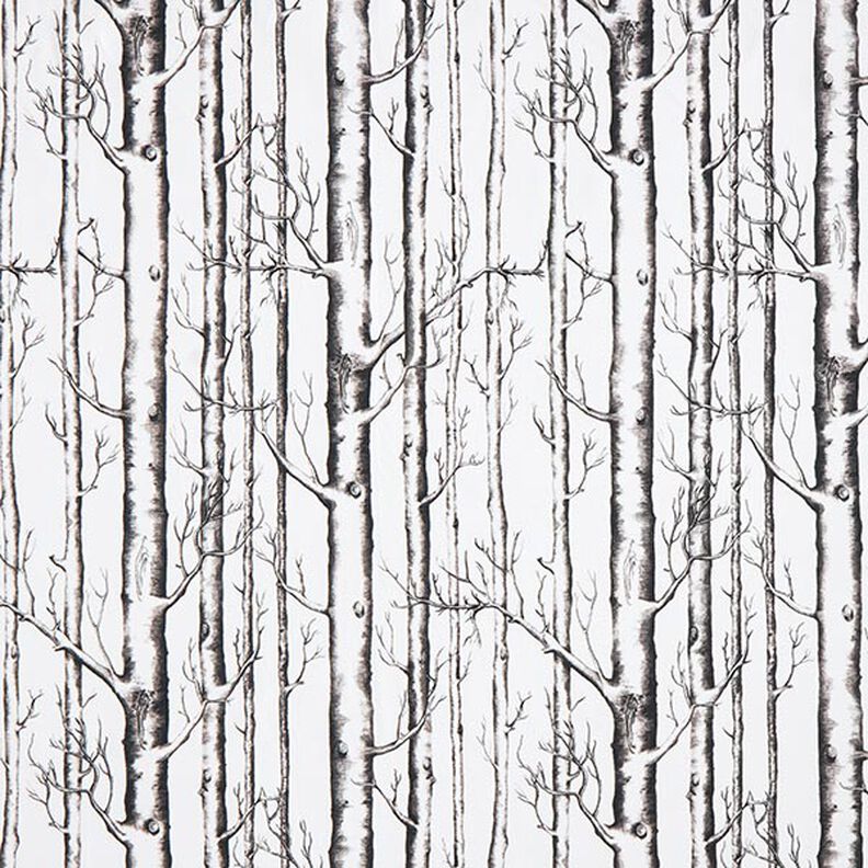 Tkanin dekoracyjna Half panama pnie drzew – mleczna biel,  image number 1