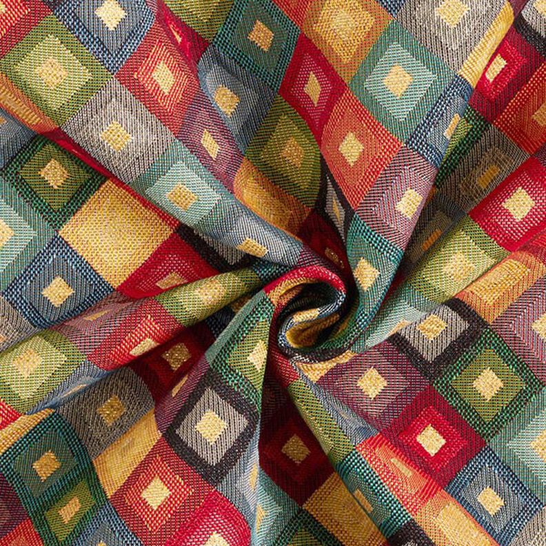 Tkanin dekoracyjna Gobelin kolorowe romby lureks,  image number 4