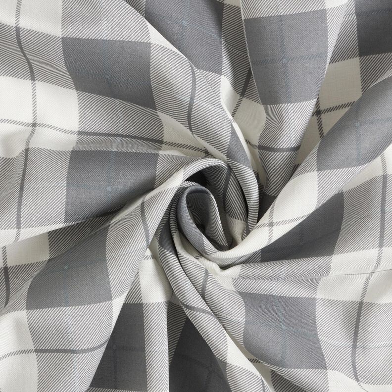 Cienka tkanina bawełniana w kratkę – jasnoszary/biel,  image number 3
