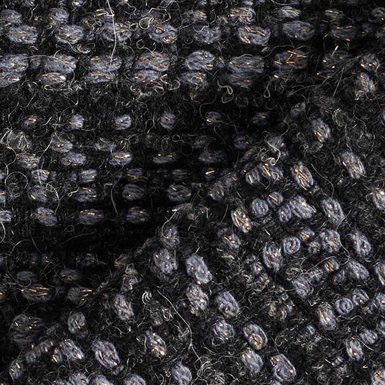 Materiał na płaszcze mieszanka z żywą wełną melanż z lureksem – antracyt,  image number 5