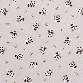 Tkanina bawełniana Kreton uroczy miś panda – naturalny,  Tkanina bawełniana Kreton uroczy miś panda – naturalny,