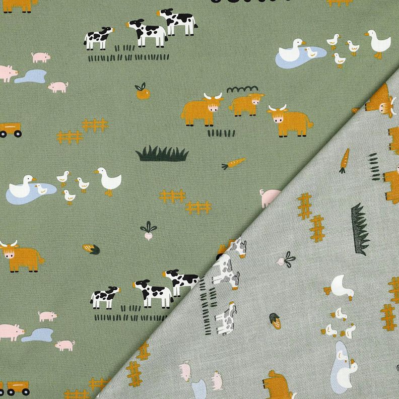 Popelina bawełniana zwierzęta gospodarskie | Poppy Fabrics – pinia, image number 4