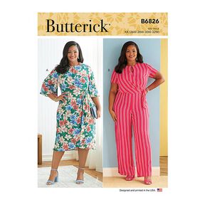 Sukienka kopertowa, Butterick B6826 | 52-58, 