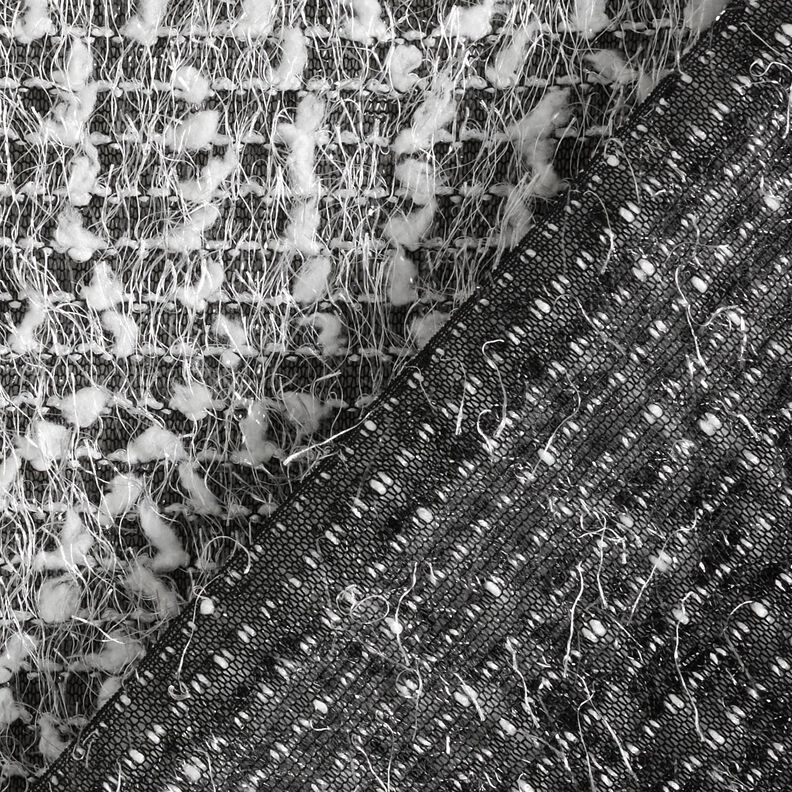 Dzianina swetrowa z efektowną przędzą &ndash; czerń/biel,  image number 6