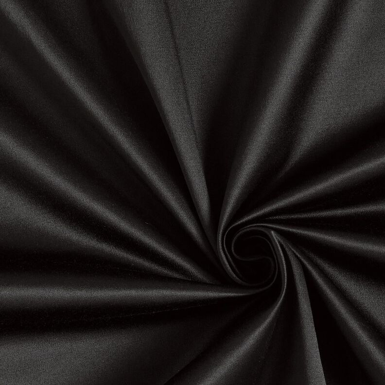 Satyna z mieszanki bawełny, jednokolorowa – czerń,  image number 1