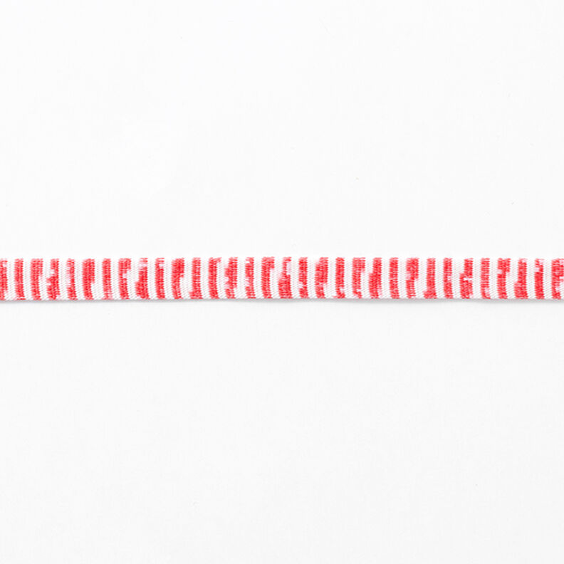 Taśma dzianinowa  Paski melanż [13 mm] – biel/czerwień,  image number 2