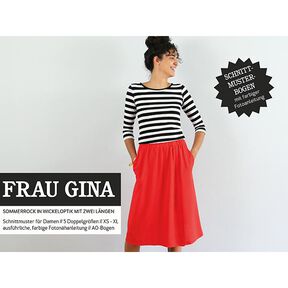 FRAU GINA – spódnica kopertowa z kieszeniami w szwach bocznych, Studio Schnittreif | XS - XL, 