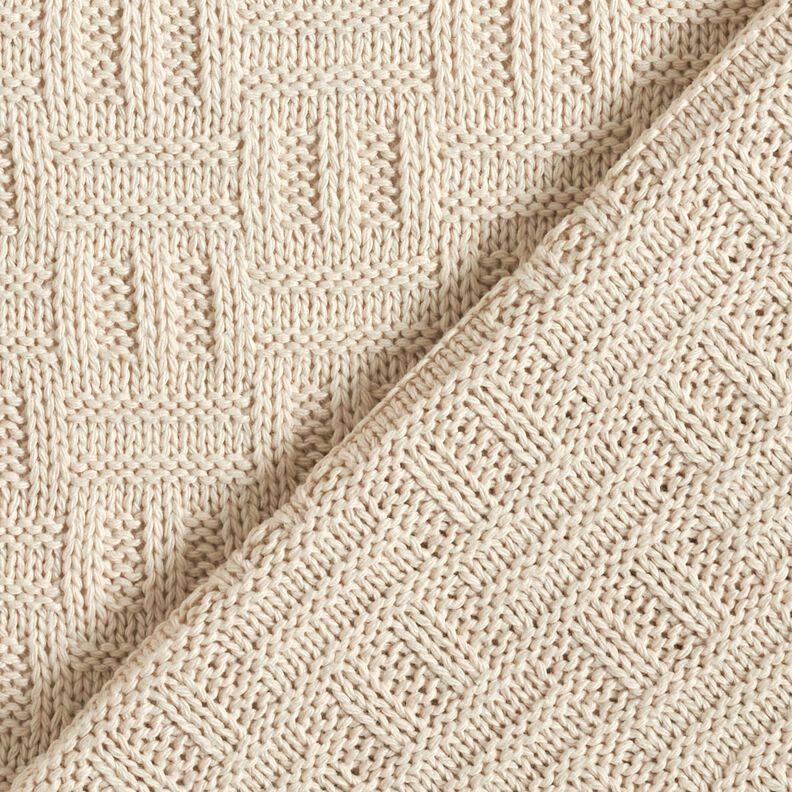 Dzianina swetrowa łamany wzór w prążki – jasnobeżowy,  image number 4