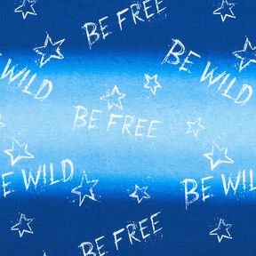 French Terry Be Wild | Glitzerpüppi – błękit królewski/biel, 