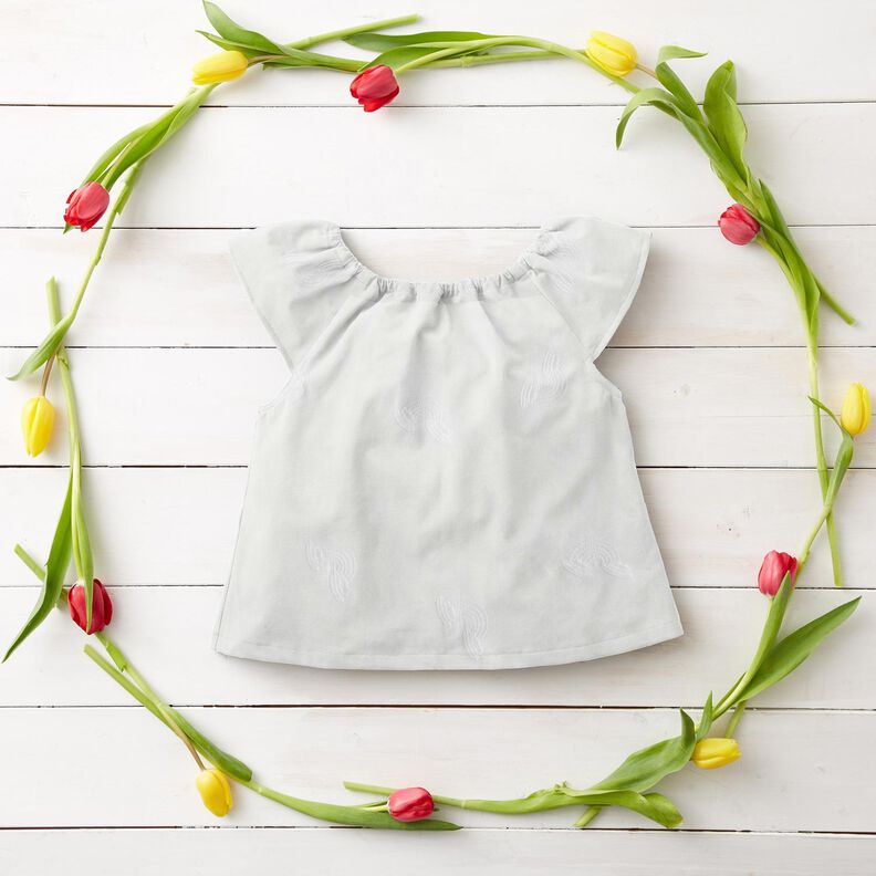 Satyna bawełniana haft tęczy &ndash; biel,  image number 5