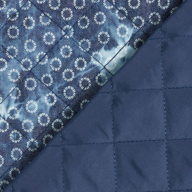 Tkanina pikowana chambray w batikowe kwiaty – dżins,  image number 5