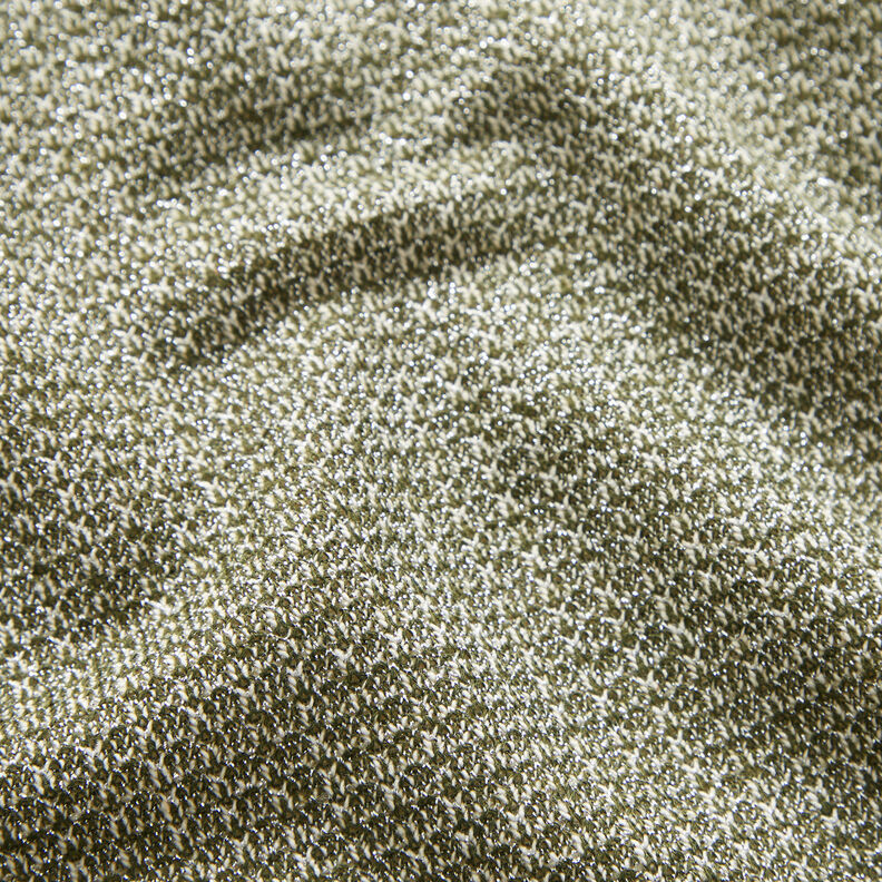 French Terry z brokatem – khaki,  image number 2