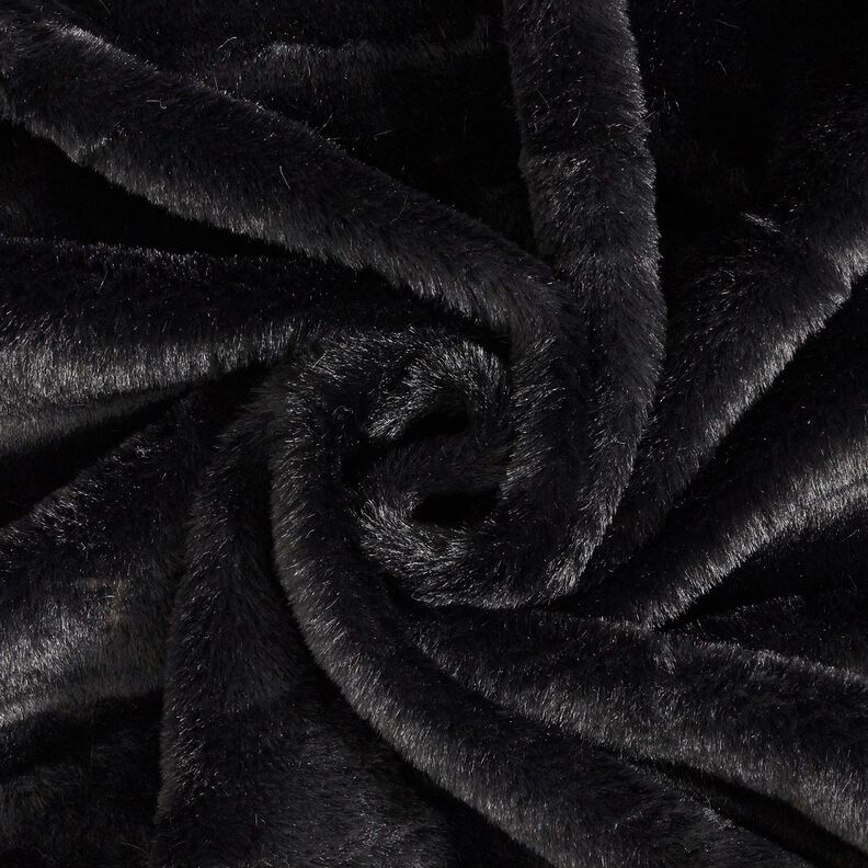wysokiej jakości, jednokolorowe sztuczne futro – czerń,  image number 1