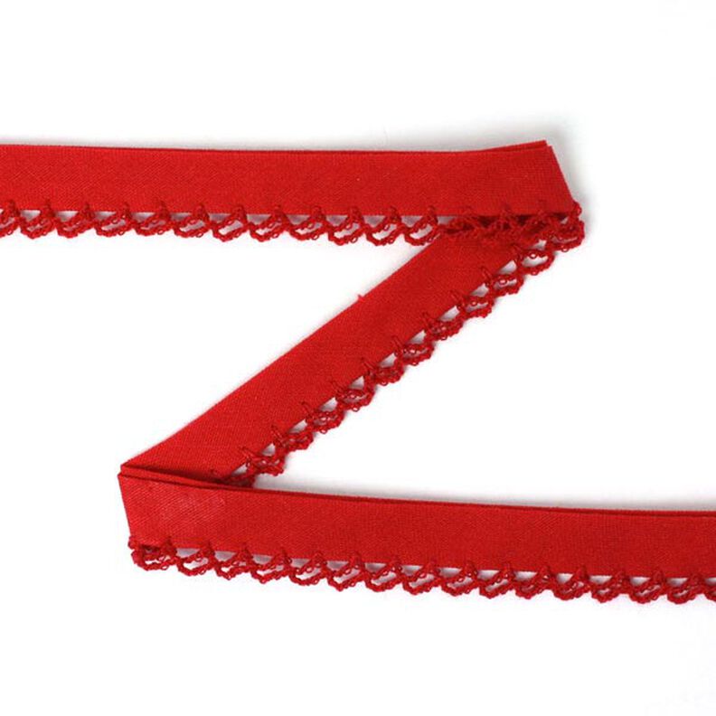 Taśma skośna z bortą szydełkową 14 – czerwień, image number 1