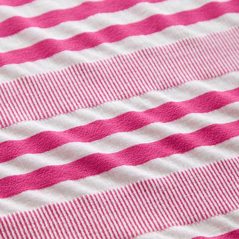 Dżersej wiskozowy kreszowany – biel/pink,  image number 2