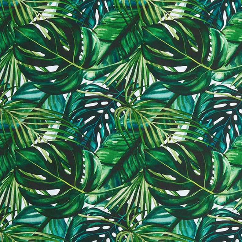 Tkanina dekoracyjna half panama liście palmowe – zieleń,  image number 1