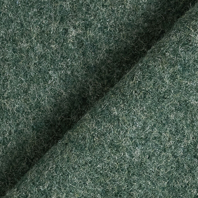 Wełniany loden spilśniany Melanż – ciemna zieleń,  image number 3