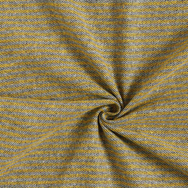 Tkanina na spodnie, paski – żółć/szary,  image number 3