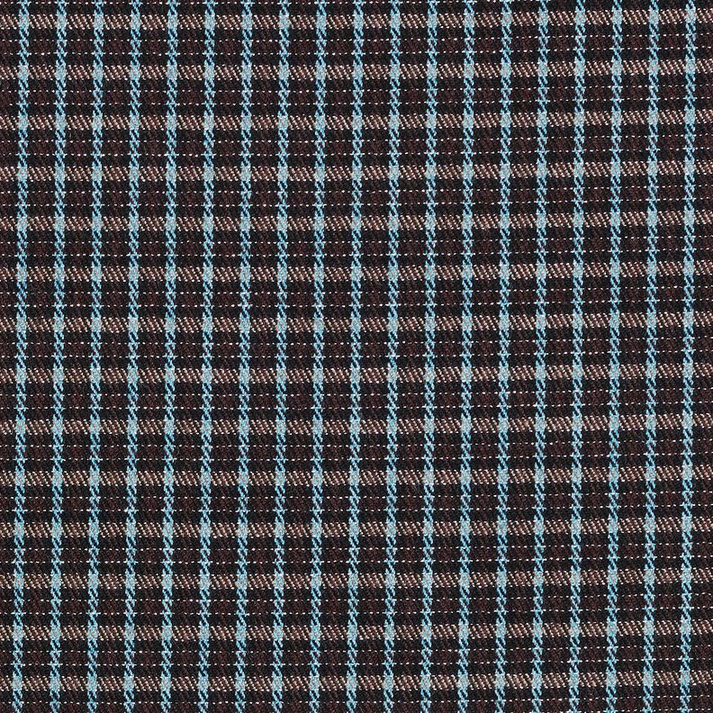 Mieszanka z wiskozą błyszcząca kratka – turkus/czarny brąz,  image number 1