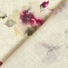 Mieszanka wiskozy i lnu akwarelowe kwiaty – naturalny/winogronowy,  thumbnail number 4