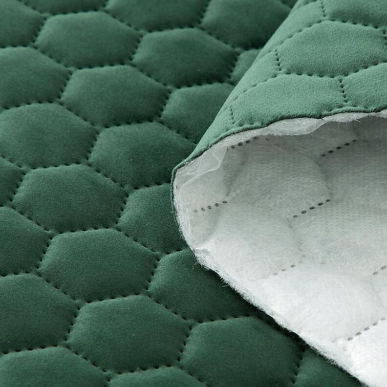 Tkanina tapicerska pikowany aksamit plaster miodu – ciemna zieleń,  image number 3