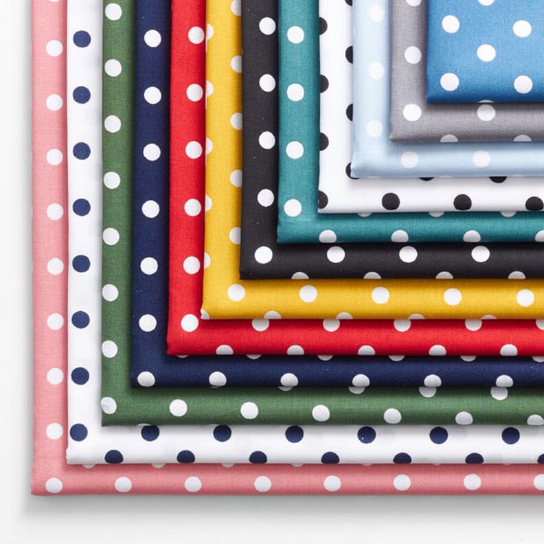 Popelina bawełniana Duże kropki &ndash; biel/czerń,  image number 3