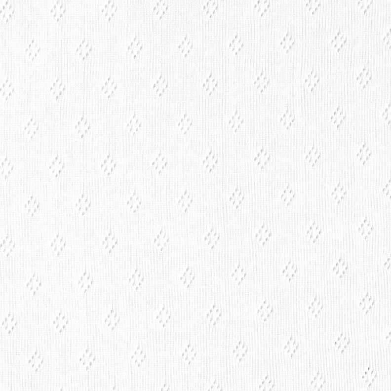 Dżersej o drobnym ściegu z ażurowym wzorem – biel,  image number 1