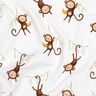 GOTS Dżersej bawełniany Małpki w dżungli nadruk cyfrowy | Poppy Fabrics – biel/ciemny brąz,  thumbnail number 2