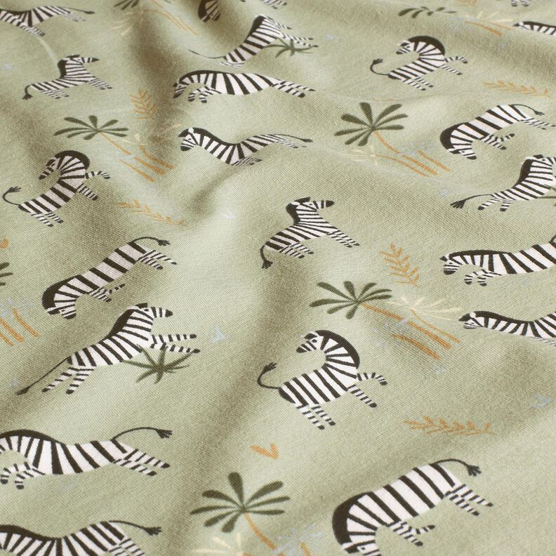 Dżersej bawełniany zebry stepowe – zieleń trzcinowa,  image number 2