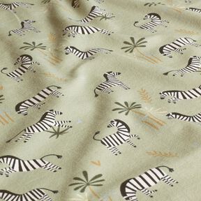 Dżersej bawełniany zebry stepowe – zieleń trzcinowa, 