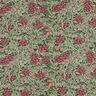 Tkanin dekoracyjna Half panama kwiaty jaśminu – ciemna pinia/bordo | Resztka 90cm,  thumbnail number 1