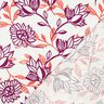 Mieszanka wiskozy i lnu kwiaty | Poppy Fabrics – kość słoniowa/winogronowy,  thumbnail number 4