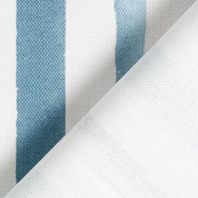 Tkanina dekoracyjna half panama w akwarelowe paski – biel/błękit,  image number 5