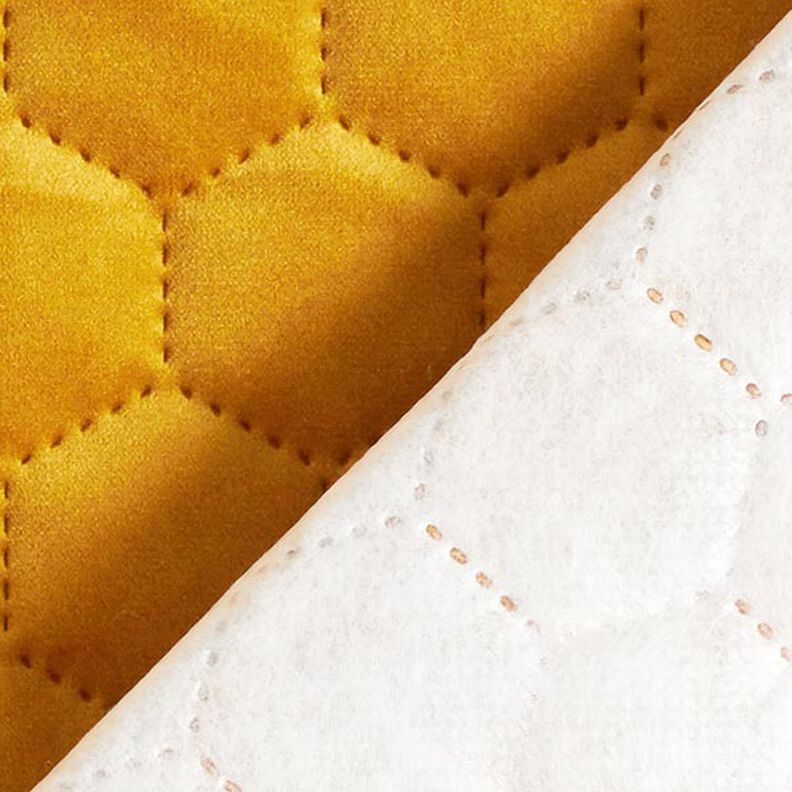 Tkanina tapicerska pikowany aksamit plaster miodu – musztarda,  image number 4