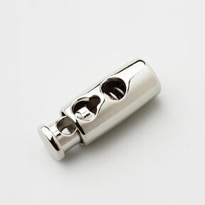 Stoper do sznurka metal [Przepust: 3 mm] – srebrny metaliczny, 