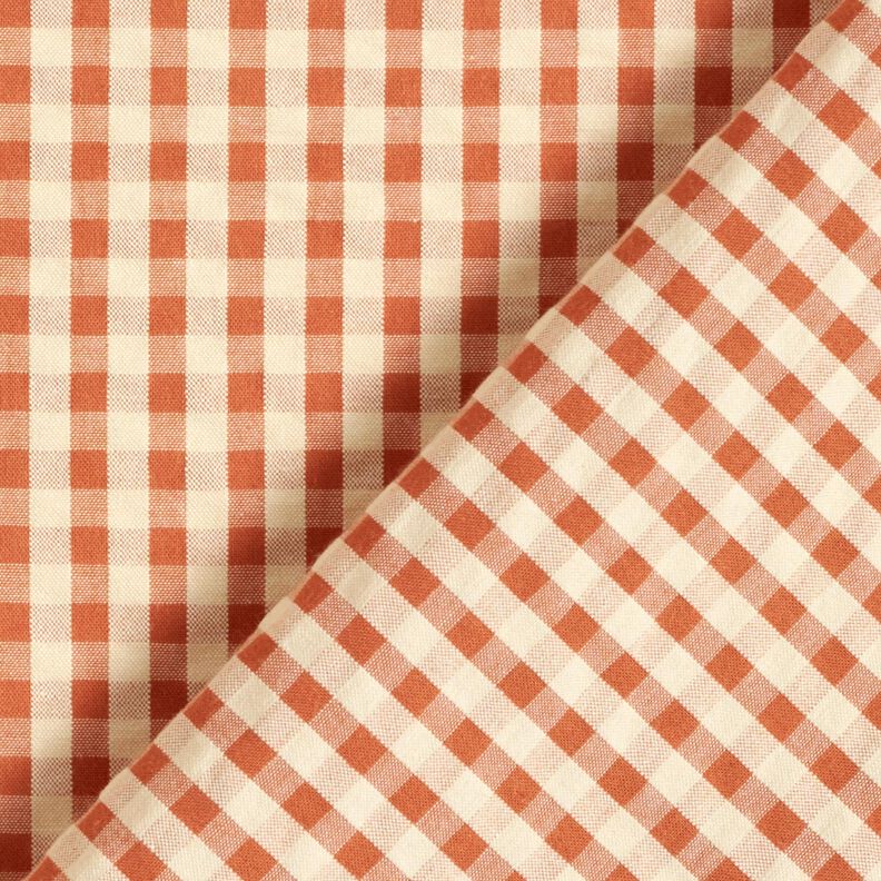 Kora Bawełna tkana kratka – terakota/jasnobeżowy,  image number 4