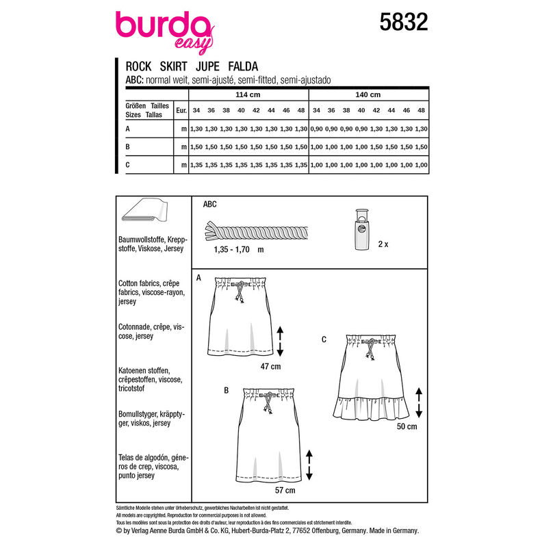 Spódnica | Burda 5832 | 34-48,  image number 12