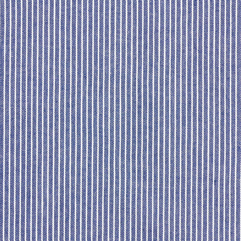 Tkanina na bluzki Mieszanka bawełny paski – granat/biel,  image number 1